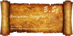 Bergauer Szegfű névjegykártya